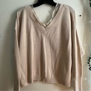Knit Lace-Trim Sweater